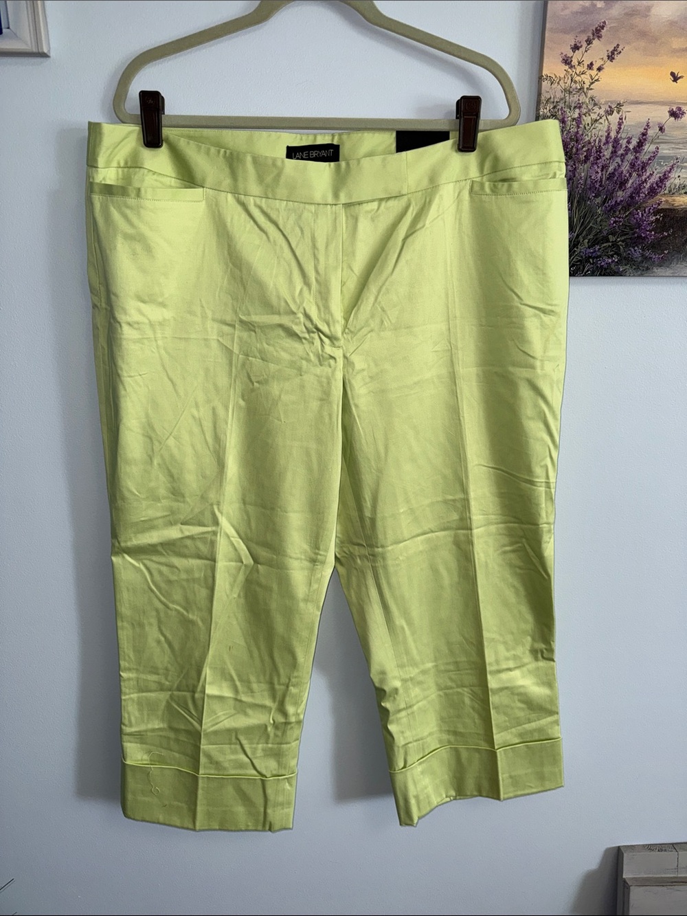 Lane Bryant Bright Lime Cropped Trousers